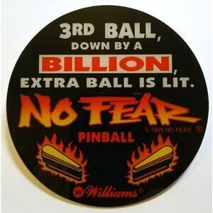 No Fear Dangerous Sports Pinball COASTER Original NOS Plastic 3rd Ball